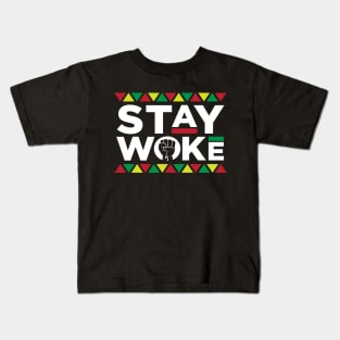 Stay Woke Activist Black History Month Kids T-Shirt